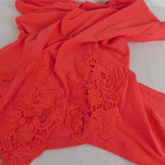 Suzanne Betro Women Appliqued Shirt Top Blouse Plus Size 1X Orange/Pink Color - Picture 10 of 10